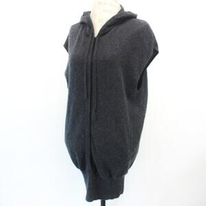Robbi & Nikki Wool Cashmere Knit Vest Cardigan Pocket Hoodie Button Cozy Medium